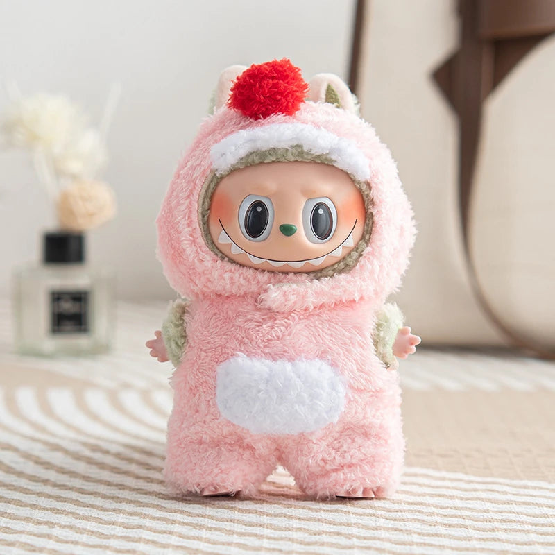 1st 2nd 3rd Gen Labubu Outfit Colorful Themed Animal Outfits Set: Western Pink Dress Brown Christmas Reindeer Pink Crab Fuchsia