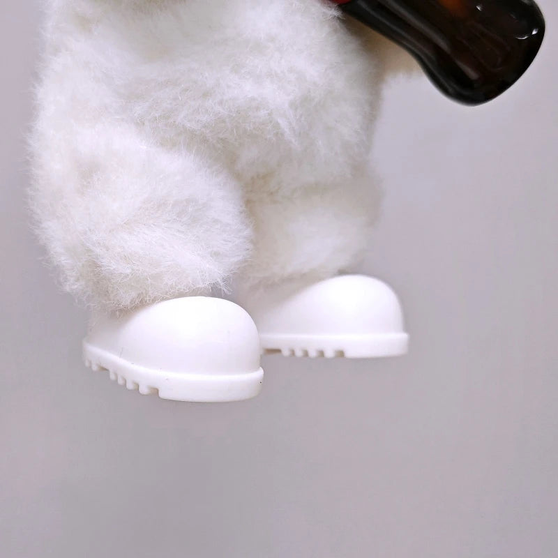 Cute Mini Plush Doll'S Dress with Hat17cm Labubu I II Idol Dolls Accessories For Korea Kpop Exo Sitting Party Clothing