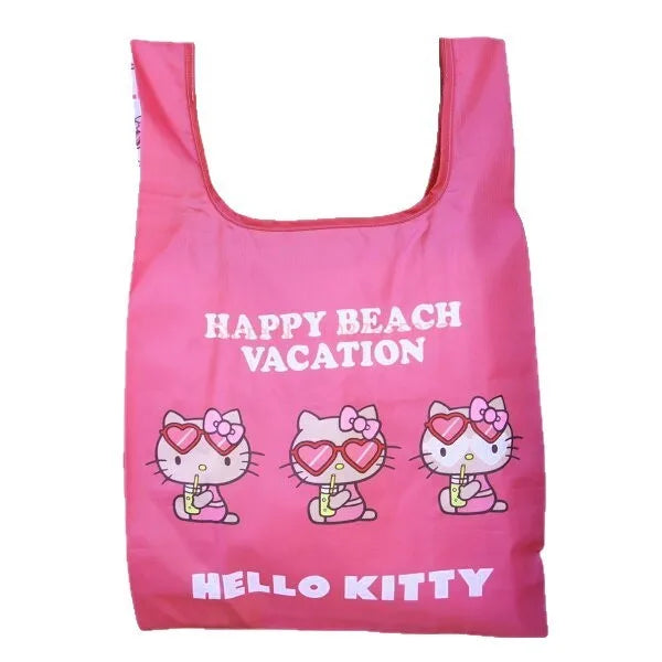Sanrio Hellokitty Hawaiian Shopping Bag Cartoon Cute Storage Bag Collapsible Handbag Student Shoulder Bag Lunch Bag Shopping Bag