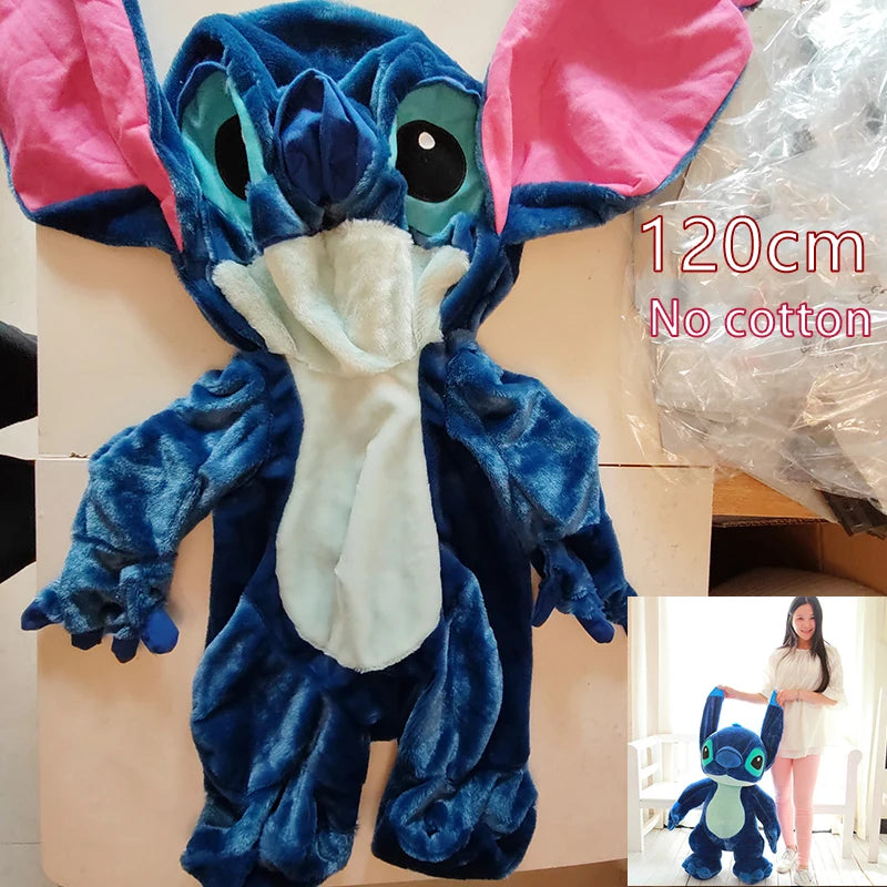 110/130cm Disney Lilo and Stitch Plush Toys Pixar Anime Big Stich Angel Doll Pillow Semi-finished Leather Holster Gift for Kids