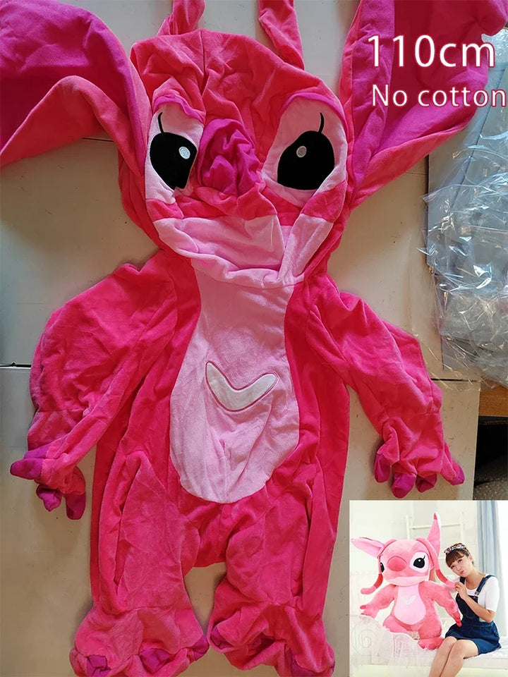 110/130cm Disney Lilo and Stitch Plush Toys Pixar Anime Big Stich Angel Doll Pillow Semi-finished Leather Holster Gift for Kids