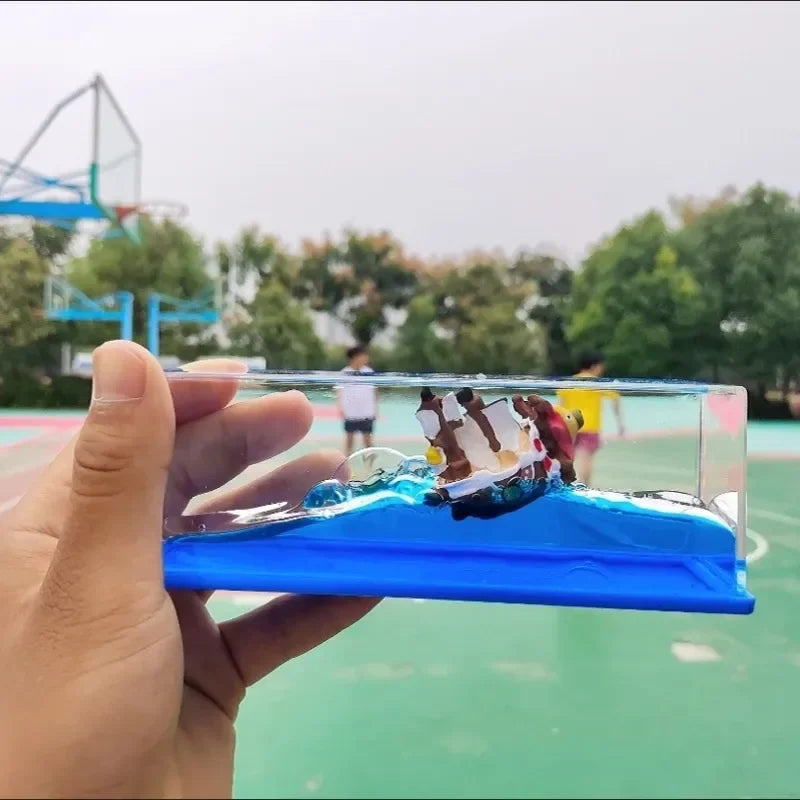 One Piece Figure 3d Ship Fluid Drift Bottle Thousand Sunny Ship Going Merry Boat Floating Boat Decor Customized Anime Toy Gif