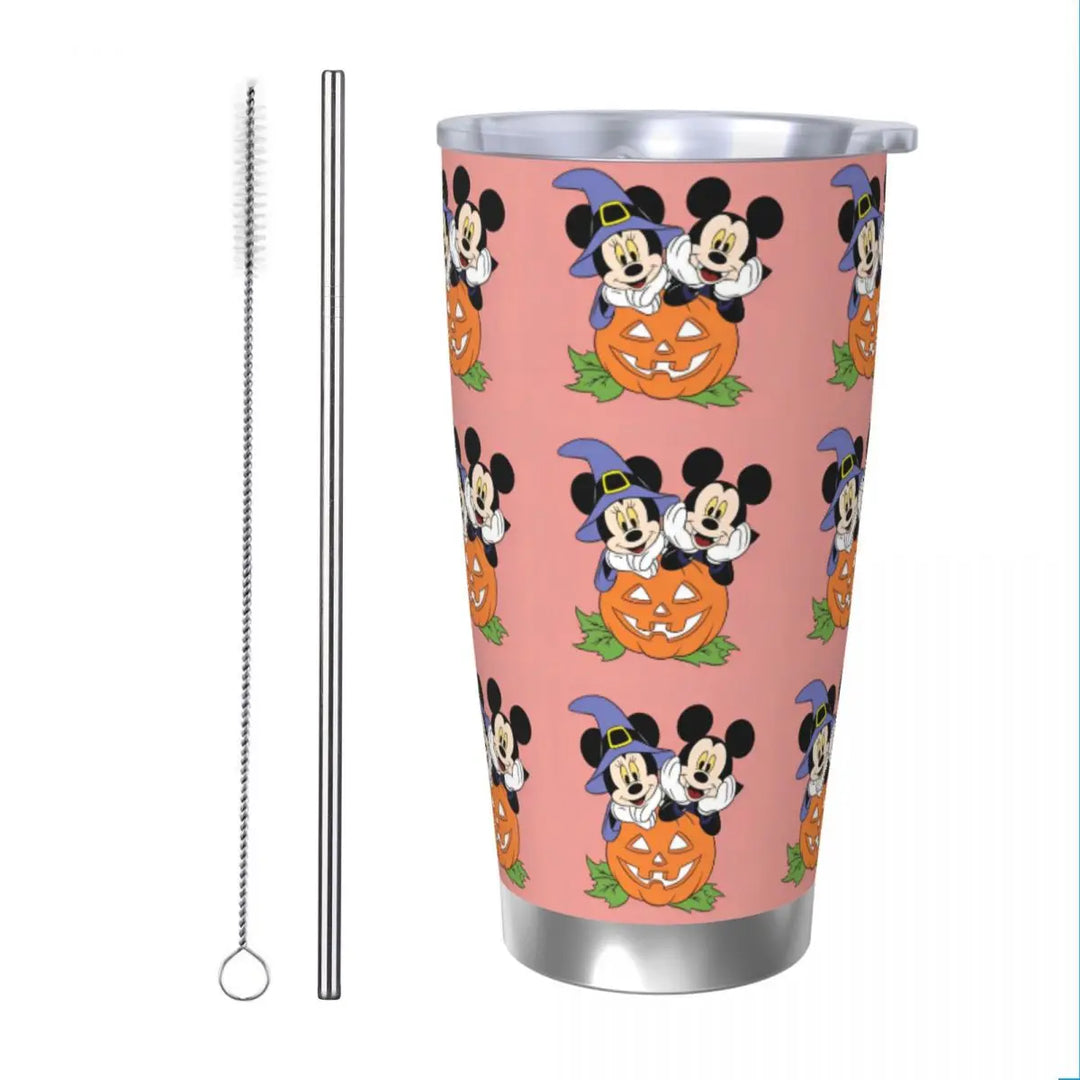 Cartoon Pumpkin Mickey Mouse Tumbler Vacuum Insulated Halloween Design Coffee Cups Vacuum Flask Outdoor Mug Water Bottle, 20oz
