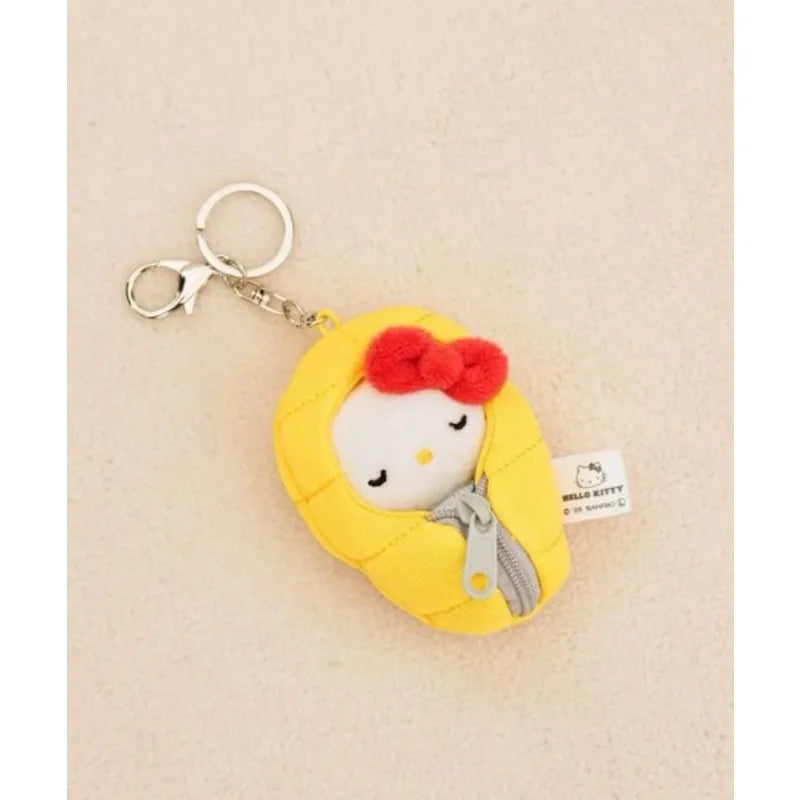 Sanrios Original Plush Doll Melody Keychain sleep baby series me Hallo Kitty Bag Pendant cute sleeping bag Kitty bag Accessories