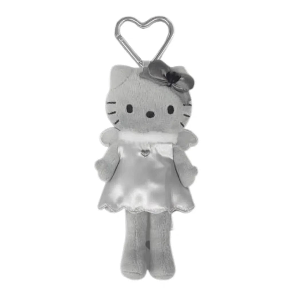 Kawaii 15cm sanrio Angel Series NIC Hello Kitty plush Keychain Long Legs black skin Kitty doll Pendant Heisei y2k Bag charm gift