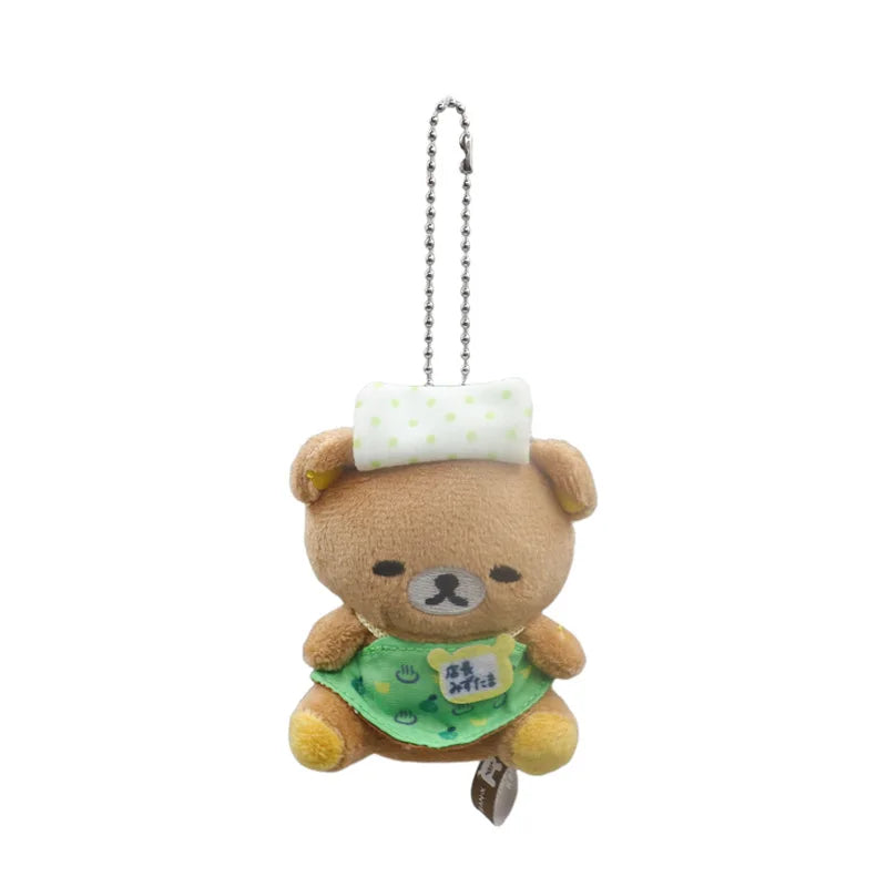 Kawaii Cartoon Rilakkuma Mini Plush Toys Keychain Backpack Pendant Soft Stuffed Doll Decoration Boys and Girls Birthday Gifts