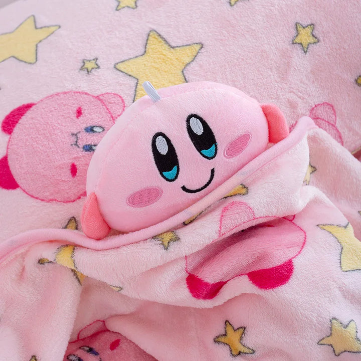 Cute ‌Kirby‌ Blanket Pink Girl Heart Air Conditioner Cartoon Doll Blanket Can Be Used As Pillow Nap Soft Blanket Christmas Gift
