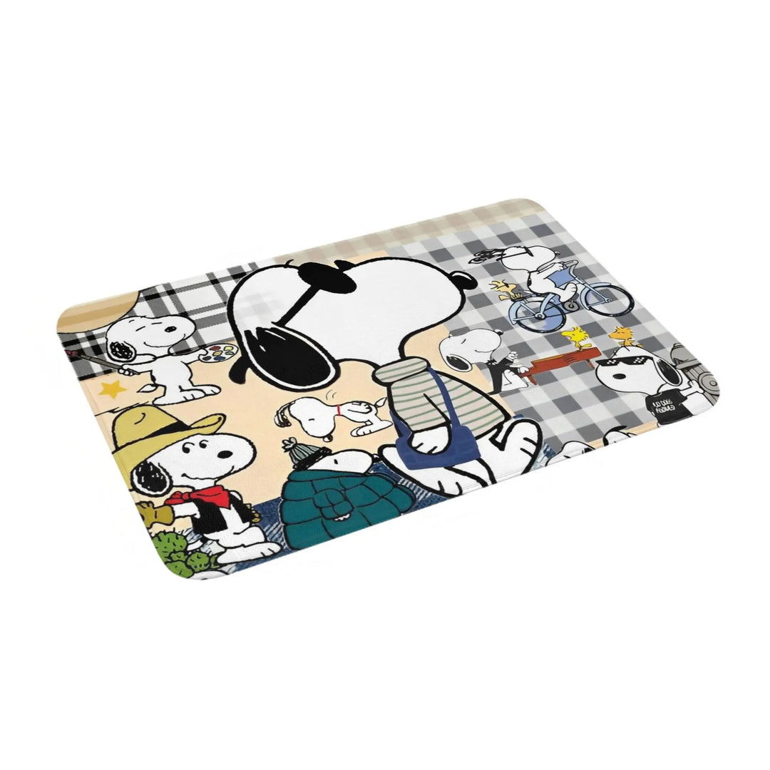 Snoopy Woodstock Merch Memory Foam Bath Mat Rug Non-Slip Soft Cartoon Bathroom Floor Rugs Carpet For Kitchen Shower Bath