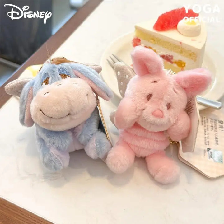 Kawaii Disney Pooh Bear Piglet Plush Toys Keychain Cartoon Eeyore Backpack Pendant Decoration Couple Creative Birthday Gifts