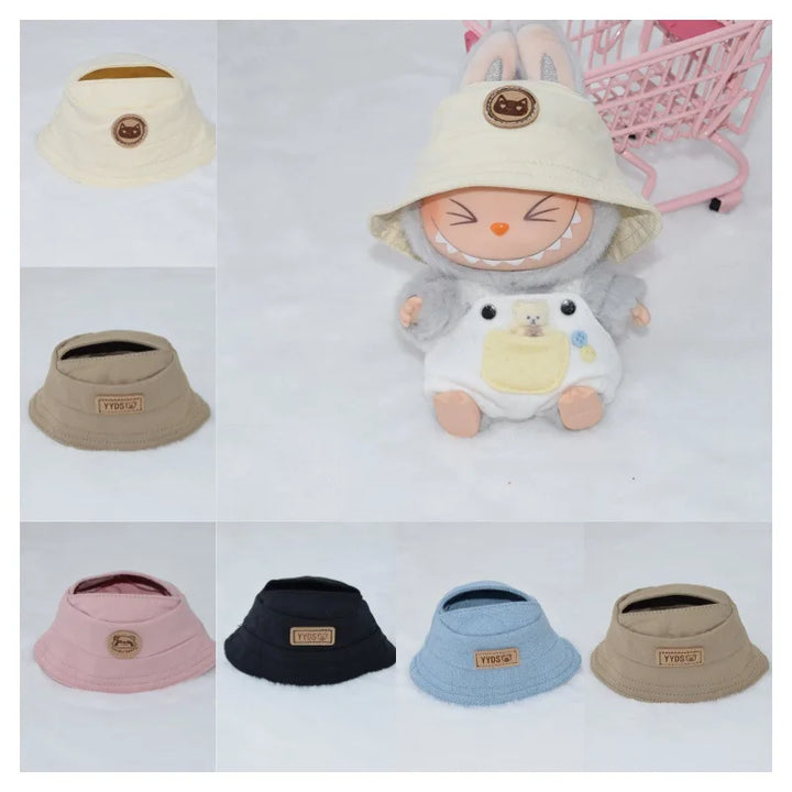 Labubu Doll Hat 15/17cm Plush Doll'S Accessories Bucket Hat Sitting Party Labubu I II Idol Dolls Hat