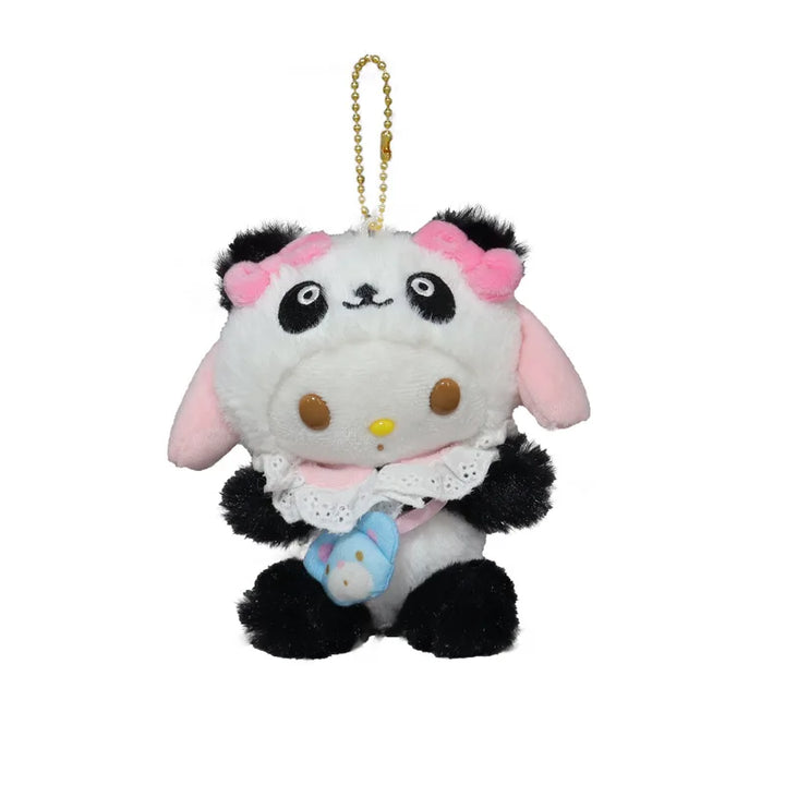 Kawaii Sanrio Kuromi Cinnamoroll Panda Crossbody Bag Cartoon My Melody Plush Toys Keychain Backpack Pendant Girl Christmas Gift