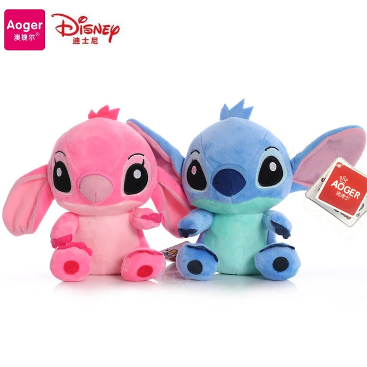 DISNEY Lilo & Stitch Plush Toys Pink Lilo Blue Stitch Stuffed Plush Dolls Pendant Toys Models Cute Boy Girl Birthday Gift