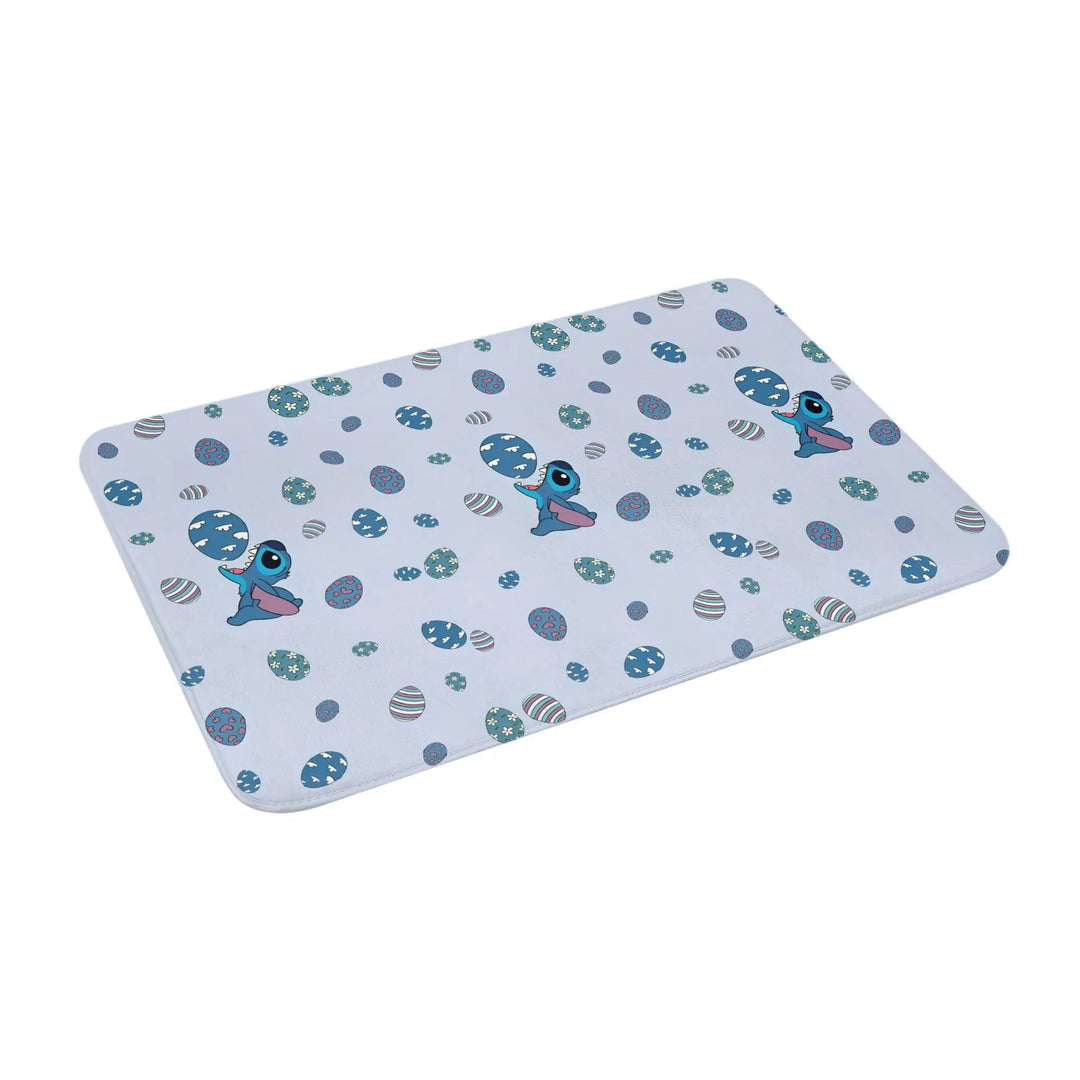Cartoon Stitch and Angel Bathroom Rugs Mat Extra Soft and Absorbent  Bath Rugs Mats Carpet Non-Slip for Shower Tub