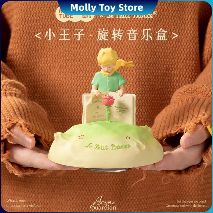 Martube Le Petit Prince Rose Music Box Rotating Creative Boyfriend Girlfriend Bestie Birthday Valenti Gift Romantic Desk Decor