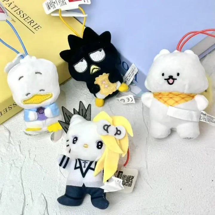Kawaii Sanrio Hello Kitty Badbadtz Maru Cartoon Plush Toys Keychain Pekkle Backpack Pendant Doll Accessories Girls Birthday Gift