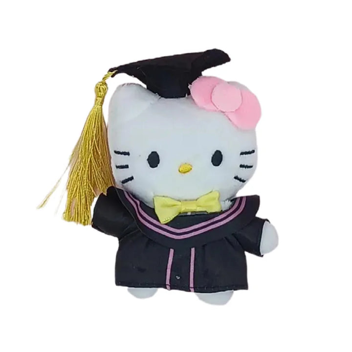 Kawaii Sanrio Kuromi Hello Kitty Cartoon Cute Doctoral Hat Plush Toys Backpack Keychain Doll Friends Creative Graduation Gift