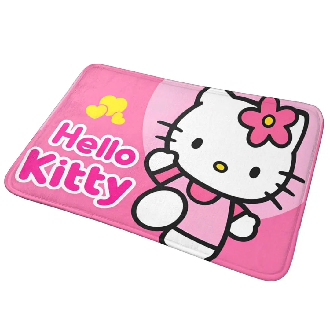 Hello Kitty Punk Music Memory Foam Bath Mat Rug Non-Slip Quick Dry Bathroom Floor Rugs Carpet For Bath Entrance Door Doormat