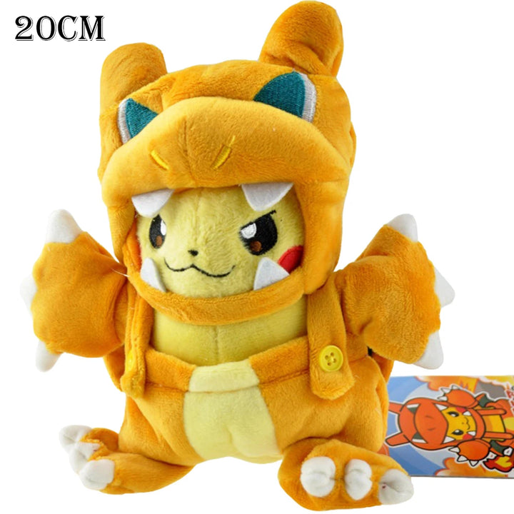 Cos Eevee Pikachu Cosplay Plush Toys Pikachu Peluche Mimikyu Lucario Charizard Garchomp Stuffed Animal Doll Collectible Gift