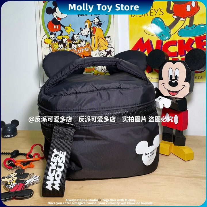 Kawaii Disney Mickey Portable Cosmetic Bag Cute Cartoon Large Capacity Storage Bag Travel Wash Bag Gifts