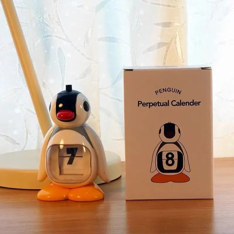 Cute Cartoon Pingu Calendar Desktop Ornament Decoration Household Press Calendar Cute Doll Doll Boys and Girls Christmas Gifts