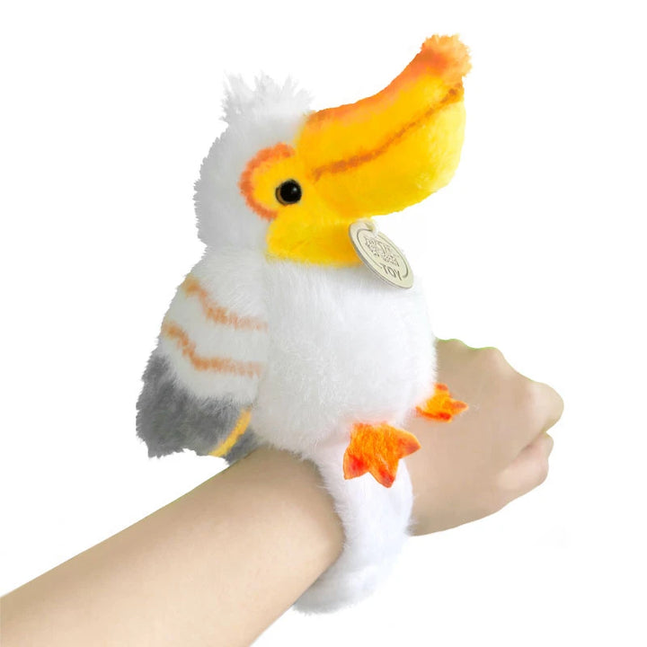 Toucan Key Ring Holder Stuffed Bird Parrot Bracelet Slap Band Plush Toys Pelican Sitting Soft Dolls Functional Gifts Bag Pendant