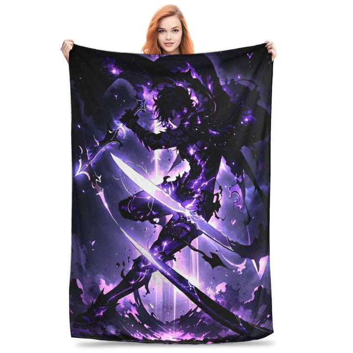 Solo S-ung Jin-woo Leveling Flannel Blanket Anime Novelty Throw Blankets for Home Hotel Sofa  200x150cm Quilt