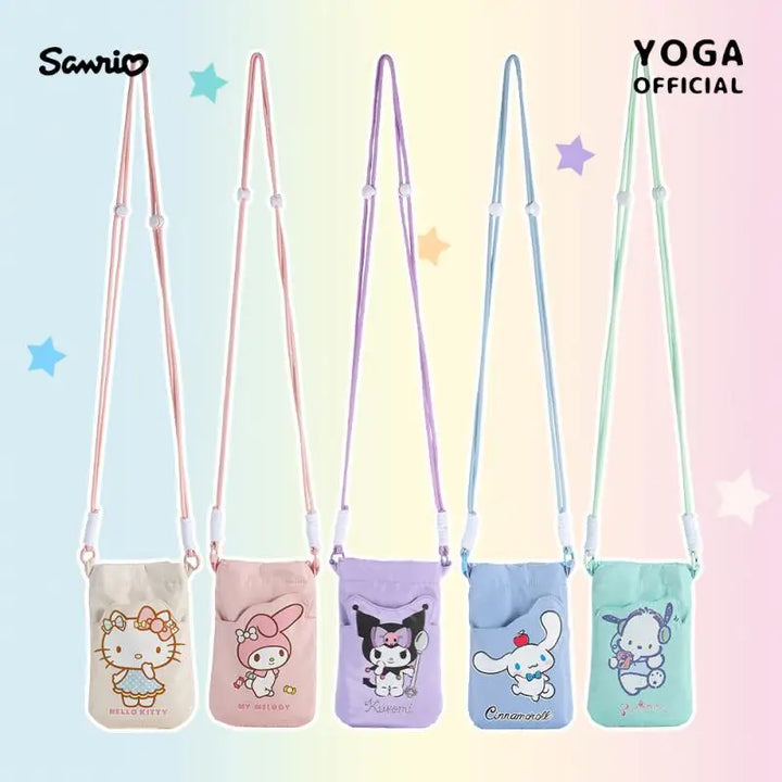 Sanrio Hello Kitty Cinnamoroll Kawaii Cartoon My Melody Crossbody Phone Bag Children's Storage Bag Birthday Gift Peripherals