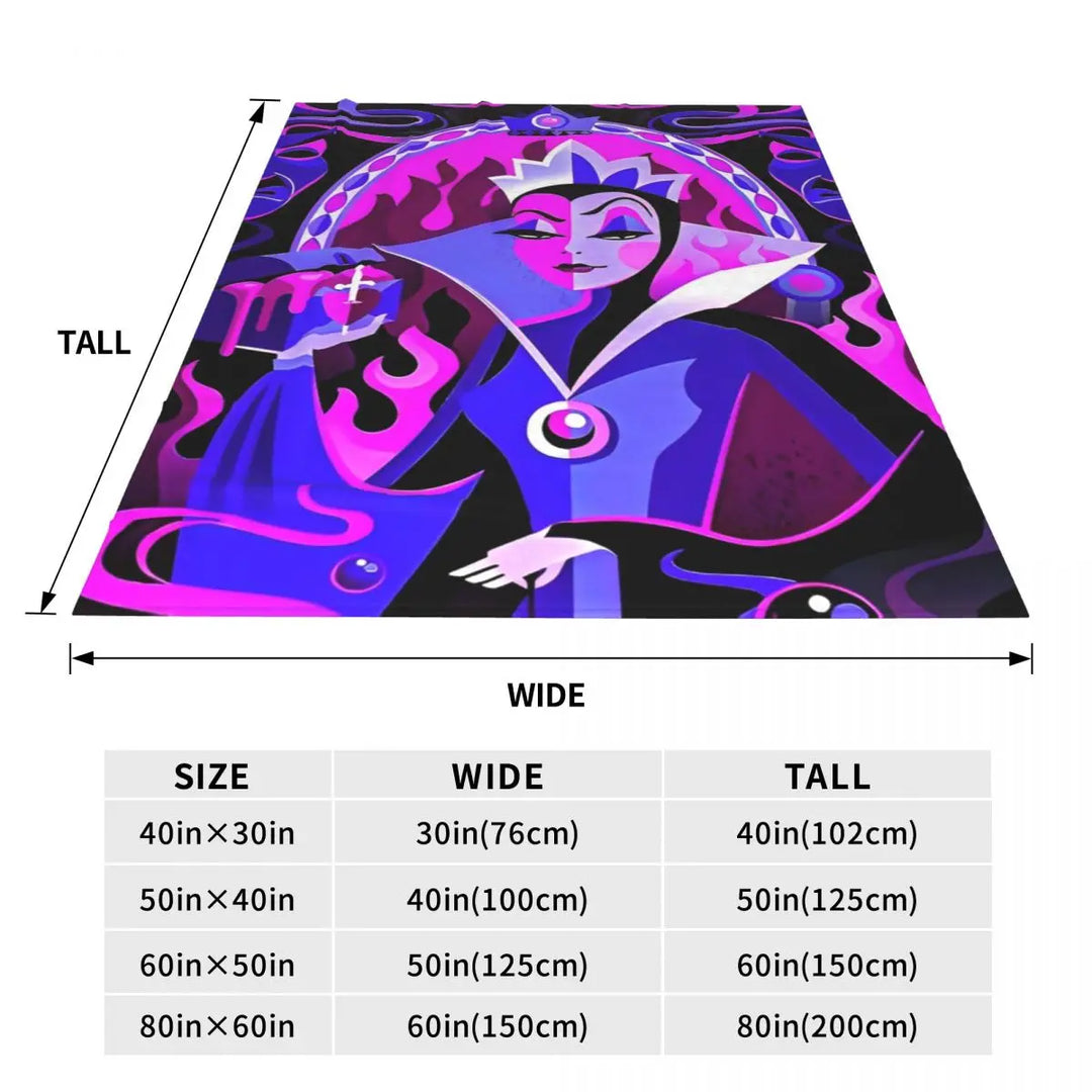 Evil Queen Blanket Coral Fleece Plush Textile Decor Villains Portable Soft Throw Blanket for Home Car Rug Piece