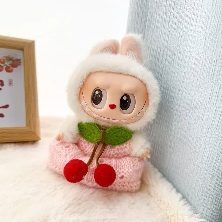 17cm Labubu Idol Doll Plush Doll Hand Hook Knitted Strap Skirt Pants No Doll Clothing Accessories Korean Kpop Exo Girl Gift