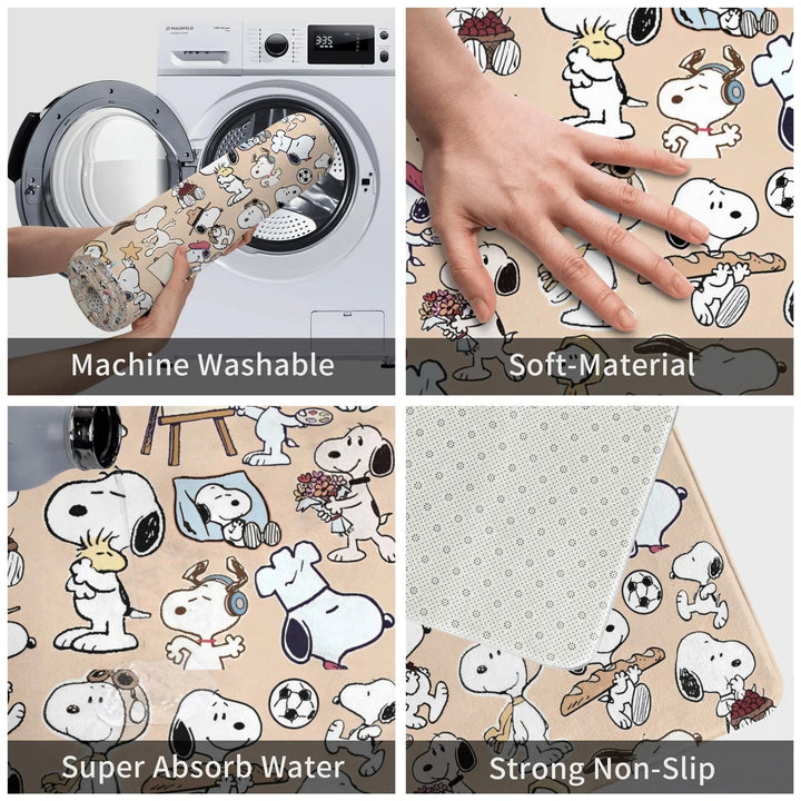 Cute Cartoon Snoopy Memory Foam Bath Mat Rug Non-Slip Water Absorption Bathroom Floor Rugs Carpet For Bath Entrance Door Doormat
