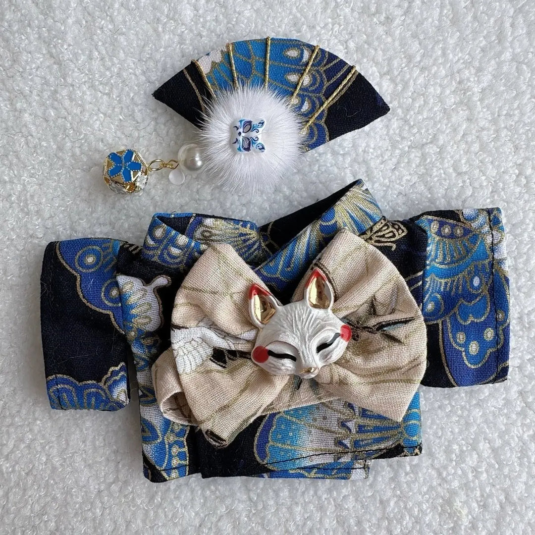15/17cm Labubu 1st/2nd/3rd Generation Dolls Outfit Sitting Party Labubu Belt & Kimono Plush Doll'S Clothes Accessories
