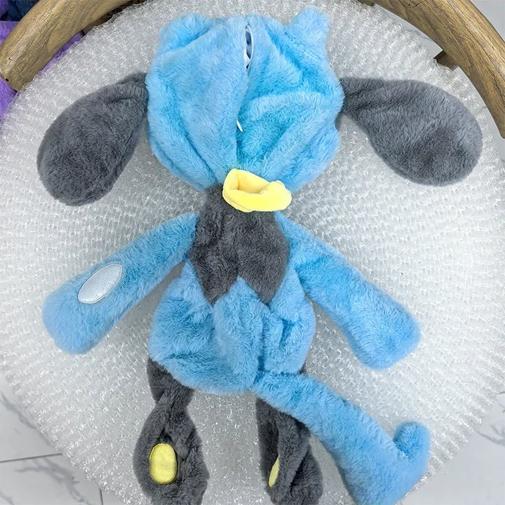 Huge Pokemon Riolu Lucario Anime Plush Toys Pokémon Plushie Kawaii Semi-finished Leather Holster Pillow Gift for Children Xmas