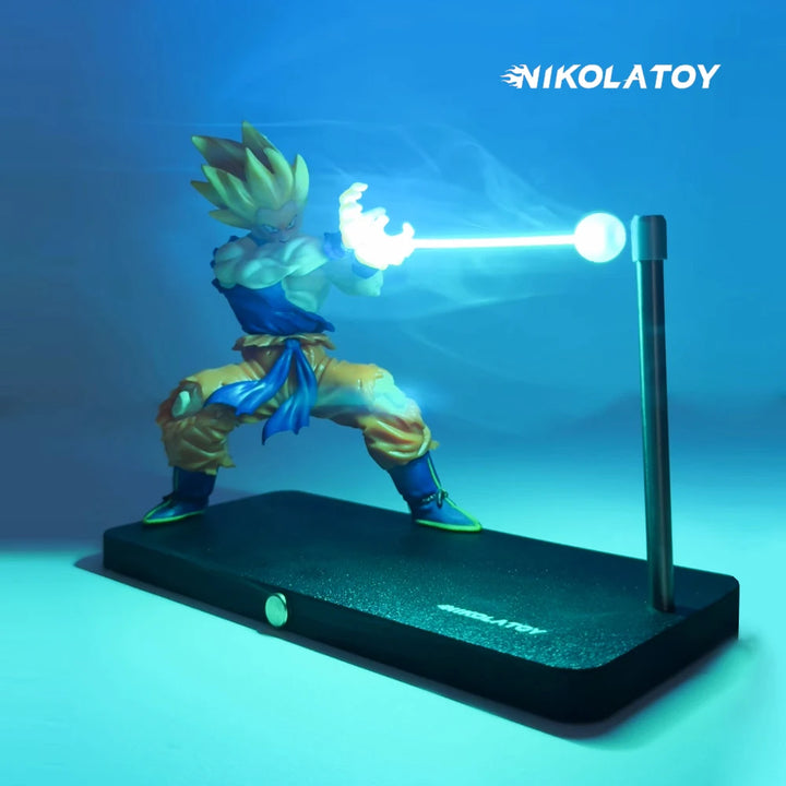 IN STOCK Dragon Ball Goku Figure Light Chaoz Action Figurine Nikolatoy Anime  Kamehameha Wave Magnetic Light Lamp Model Toy