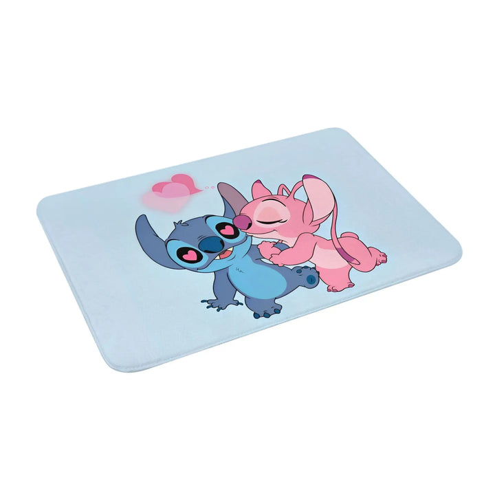Cartoon Stitch and Angel Bathroom Rugs Mat Extra Soft and Absorbent  Bath Rugs Mats Carpet Non-Slip for Shower Tub