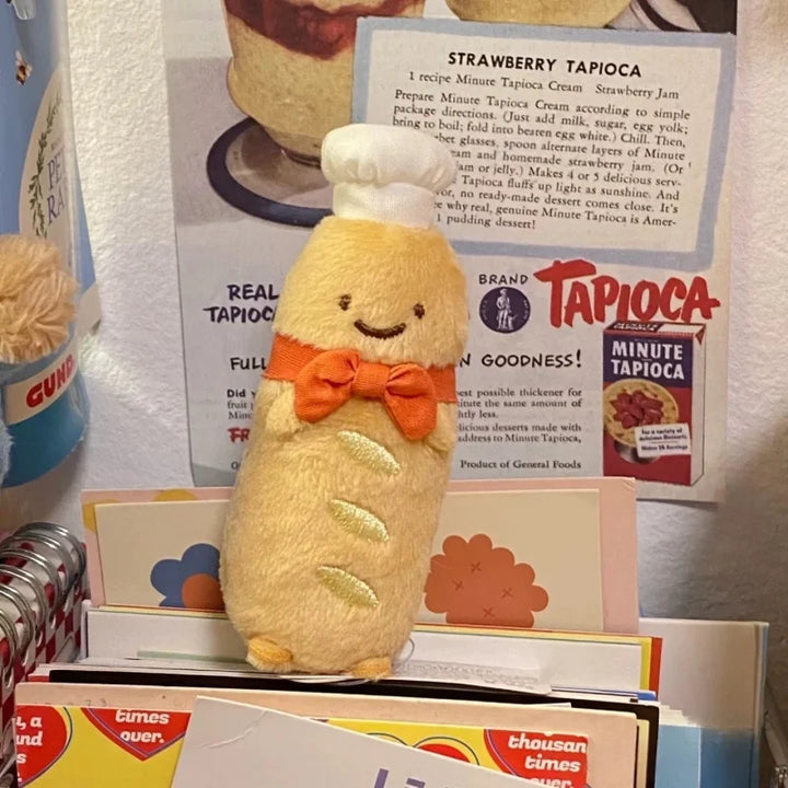 Cute Sumikko Gurashi Baguette bread chef Plush Keychain Corner Bio Car Pendants Desktop Ornaments Bag Decoration Girls Kid  gift