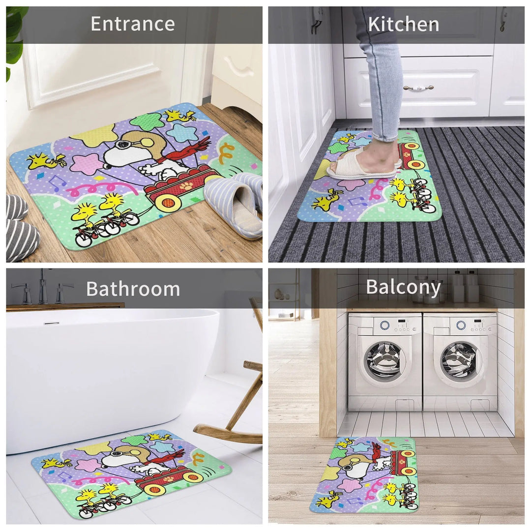 Happy Easter Eggs Snoopy Memory Foam Bathroom Rugs Ultra Soft Non-Slip  Carpet Bath Mat Water Absorbent for Kitchen Shower