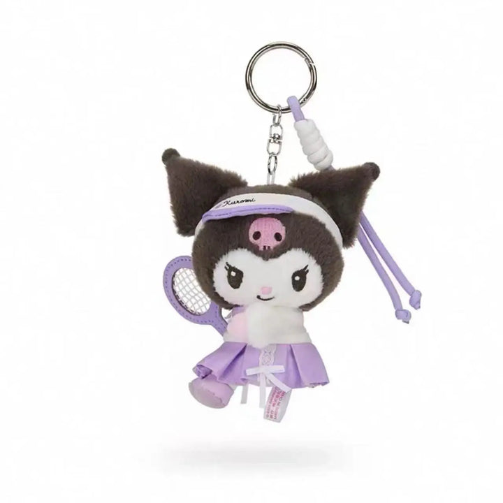 New Sanrio Tennis School uniform series My Melody Cinnamoroll Hello kitty Kuromi Plush Keychain Kawaii Anime Stuffed Bag Pendant