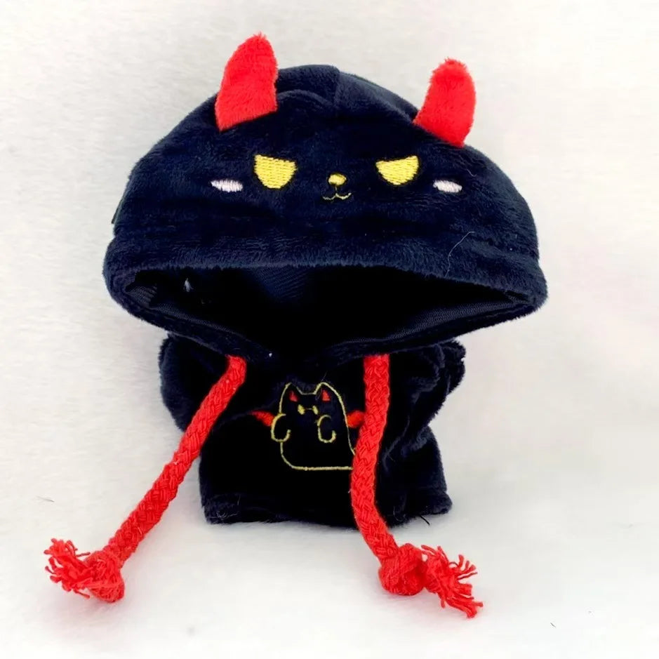 17cm Labubu II Idol Doll Sitting Party Halloween Bat Little Devil Hoodie Clothing Korean Kpop Exo Clothing DIY Gift