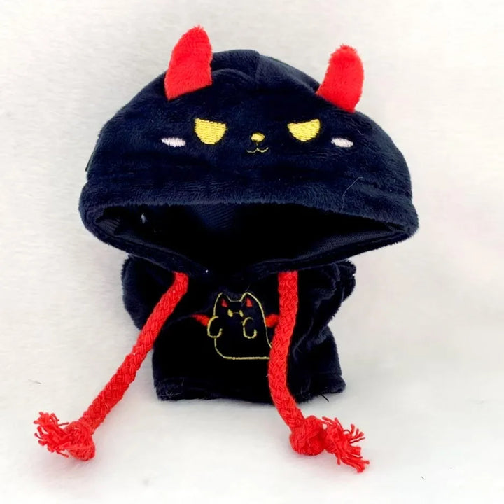 17cm Labubu II Idol Doll Sitting Party Halloween Bat Little Devil Hoodie Clothing Korean Kpop Exo Clothing DIY Gift