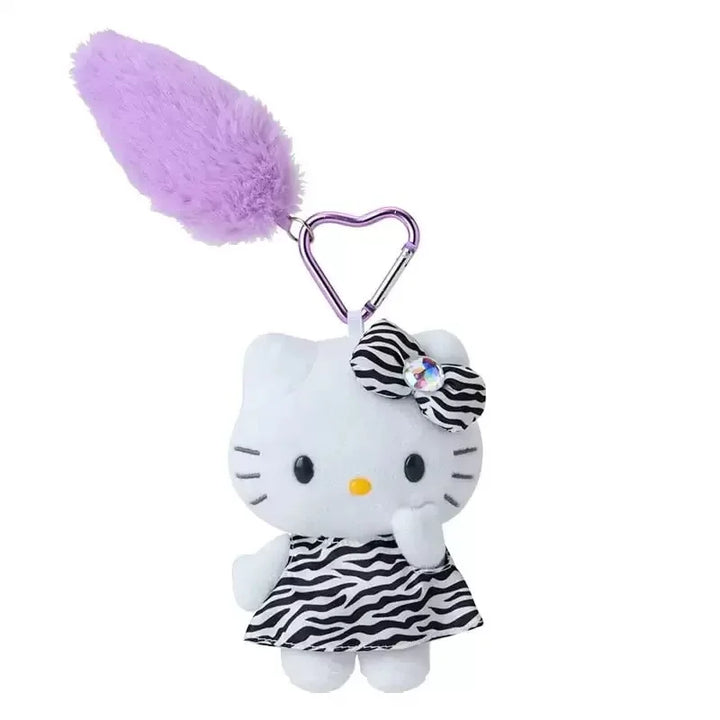 Kawaii Sanrio Long Legs  Hello Kitty black skin Plush Keychain Pendant Cute Cartoon 11/13/16CM Doll Toy Backpack Pendant Gift