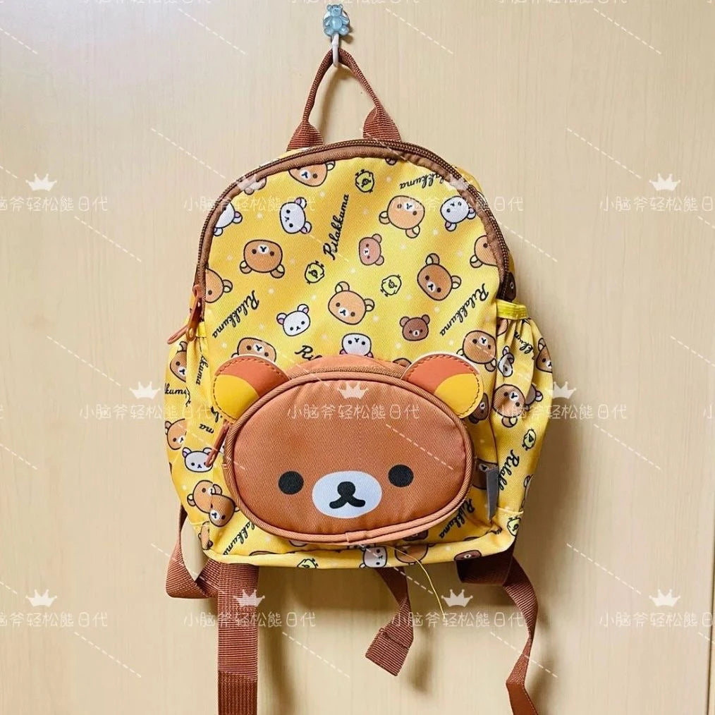 Kawaii Cute Bear Rilakkumas Backpack Large Capacity Anime Cartoon Backpack Stylish Student School Bag Shoulder Bags Schoolbag