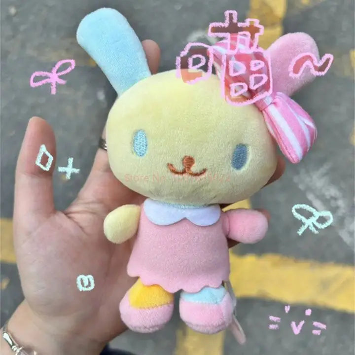 Kawaii Sanrio U-Sa-Ha-Na Rabbit Plush Doll Keychain Girl Bag Pendant Keychains Decoration Cute Doll Pendant Toy Children Gift