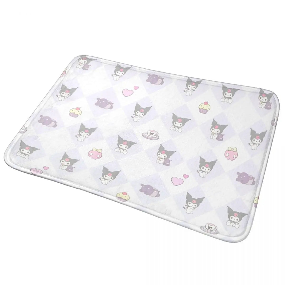 Cartoon Kuromi Bathroom Rugs Mat Quick Dry Bath Rugs Mats Carpet Non-Slip for Shower Tub