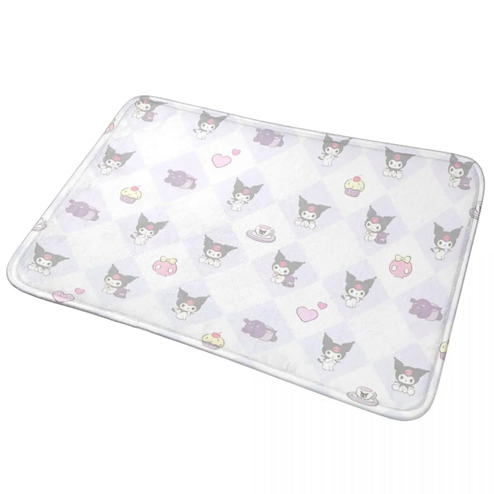 Funny Cartoon Cute Kuromi Memory Foam Bath Mat Rug Non-Slip Quick Dry Bathroom Floor Rugs Carpet For Bath Shower Tub