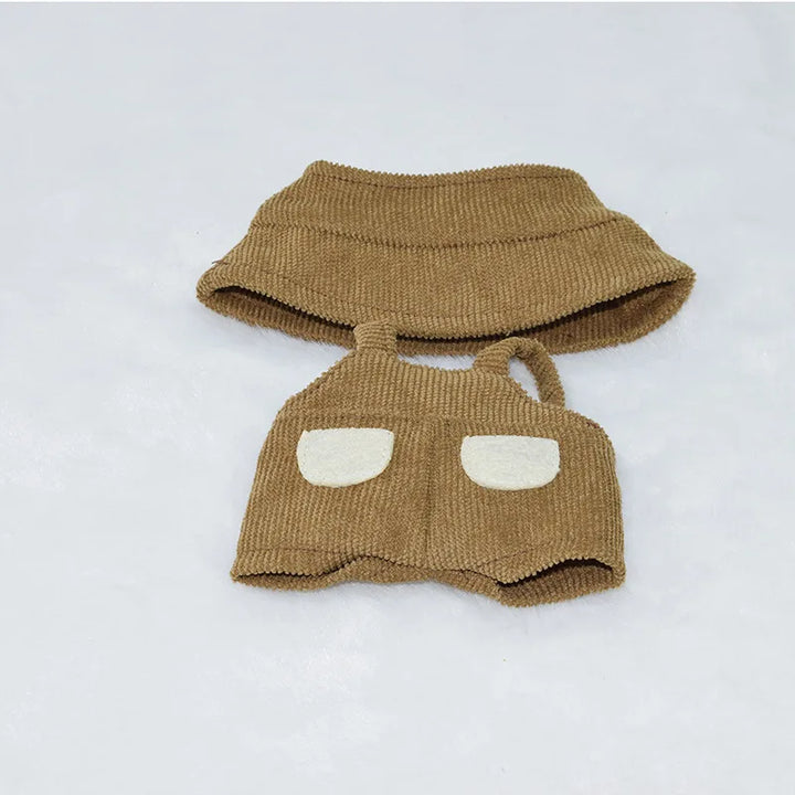 Labubu Doll Clothes Bucket Hat Overalls Dress Up Accessories 15/17cm Plush Doll'S Clothes Replacement