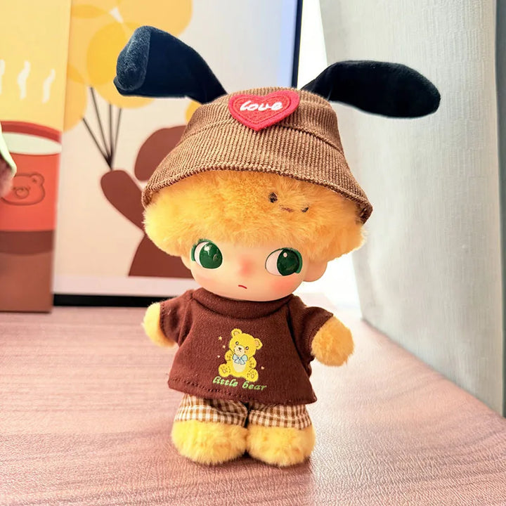 DIMOO WORLD Doll Box Pendulum Accessories Doll Clothes 6 Styles Bib Pants With Hat Overalls 15/17cm Labubu Doll Clothes
