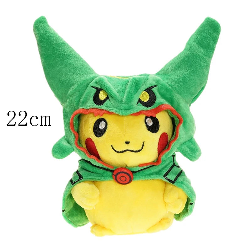 Cos Eevee Pikachu Cosplay Plush Toys Pikachu Peluche Mimikyu Lucario Charizard Garchomp Stuffed Animal Doll Collectible Gift