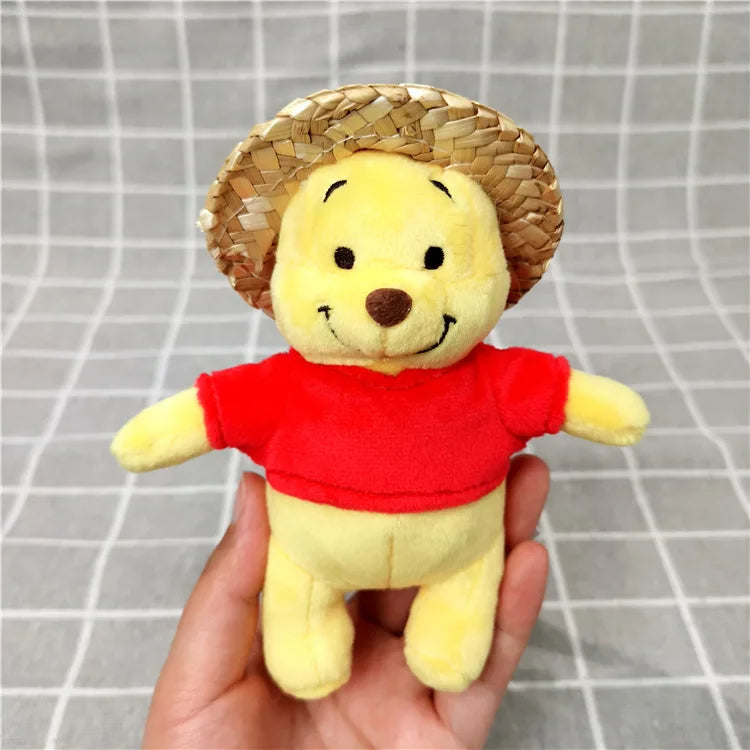 Disney Pooh Bear Cartoon Plush Toys Keychain Backpack Keychain Accessories Boys and Girls Birthday Gifts Creative Peripherals