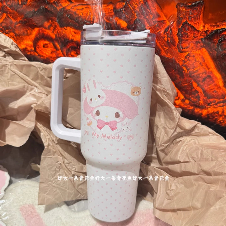 Genuine Sanrio My Melody Thermos Cup Cartoon Cute High-Capacity 1200ml Stainless Steel Thermos Water Cup Girl Gifts