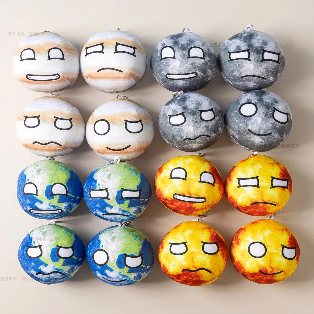 10cm Polandball Plush Doll Keychain Bag Pendant Decor Short Earth Sun Moon Venus Jupiter Mercury Mercury Mars Saturn Toy Gift